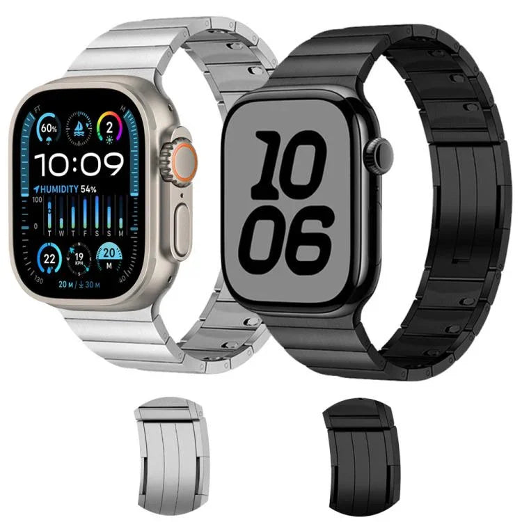 Correia de Relógio em Aço Inoxidável com Conta Única e Removível Lateral, Para Apple Watch 46mm / 49mm / 45mm / 44mm, Para Apple Watch 42mm / 41mm / 40mm / 38mm