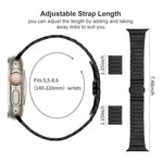 Correia de Relógio em Liga de Titânio com Fivela Borboleta e Uma Conta, Para Apple Watch 46mm / 49mm / 45mm / 44mm