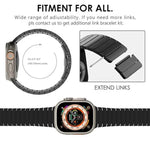 Correia de Relógio em Liga de Titânio com Fivela Borboleta e Uma Conta, Para Apple Watch 46mm / 49mm / 45mm / 44mm