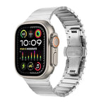 Correia de Relógio em Liga de Titânio com Fivela Borboleta e Uma Conta, Para Apple Watch 46mm / 49mm / 45mm / 44mm