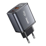Carregador Rápido REMAX U2-AC 45W USB e Type-C GaN com Ecrã Digital, Ficha UE, Ficha UK
