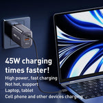 Carregador Rápido REMAX U2-AC 67W USB e Type-C GaN com Ecrã Digital, Ficha UE, Ficha UK