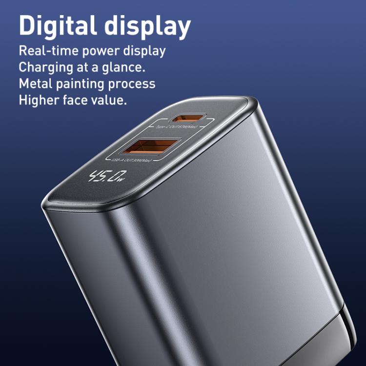 Carregador Rápido REMAX U2-AC 67W USB e Type-C GaN com Ecrã Digital, Ficha UE, Ficha UK