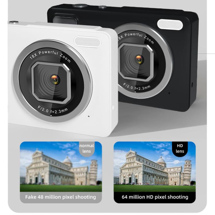 Câmara digital DC15 de 2,4 polegadas com zoom digital 18X, vídeo HD 4K, fotografia 64MP