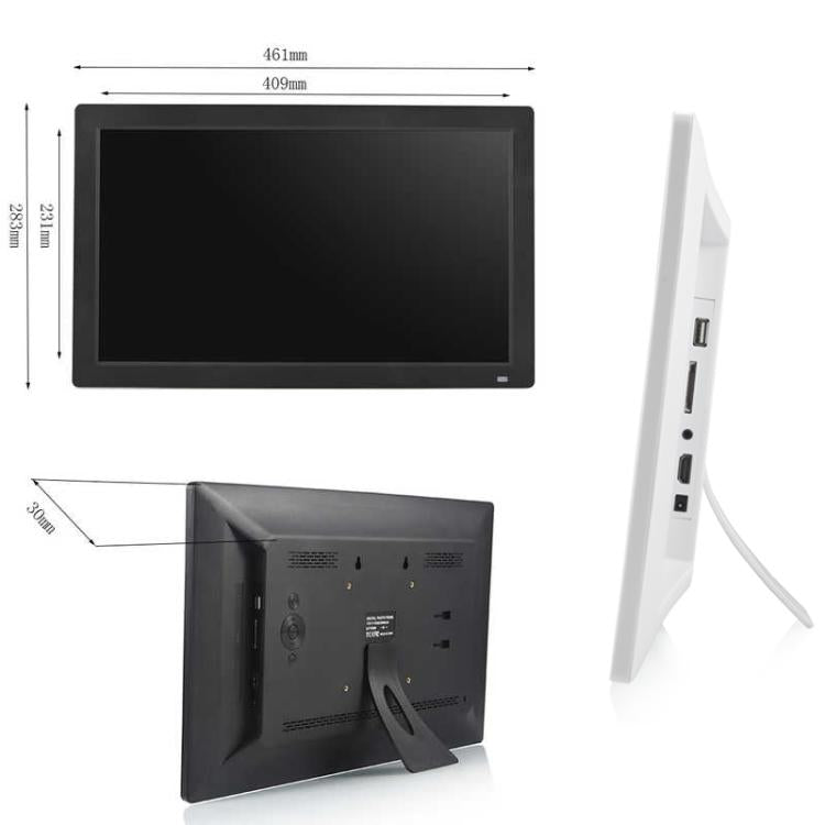 XCLT1850 Moldura Digital de Fotos com Ecrã LED de 18,5 polegadas, Ficha US, Ficha UE, Ficha UK, Ficha AU