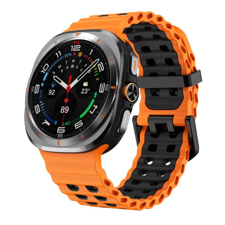Correia de Silicone Bicolor Kalebol Ocean, Para Samsung Galaxy Watch Ultra 47mm / Ultra 2025