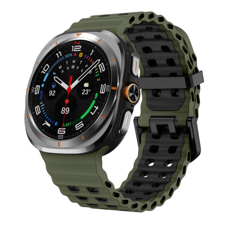 Correia de Silicone Bicolor Kalebol Ocean, Para Samsung Galaxy Watch Ultra 47mm / Ultra 2025