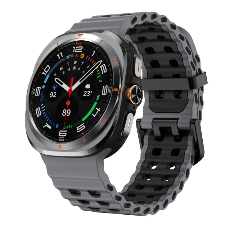 Correia de Silicone Bicolor Kalebol Ocean, Para Samsung Galaxy Watch Ultra 47mm / Ultra 2025