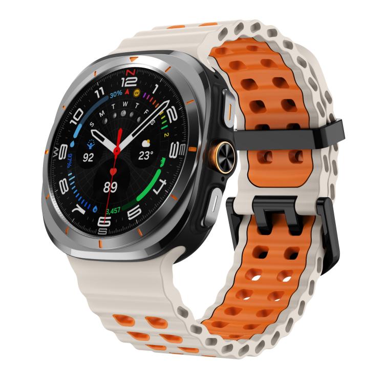 Correia de Silicone Bicolor Kalebol Ocean, Para Samsung Galaxy Watch Ultra 47mm / Ultra 2025