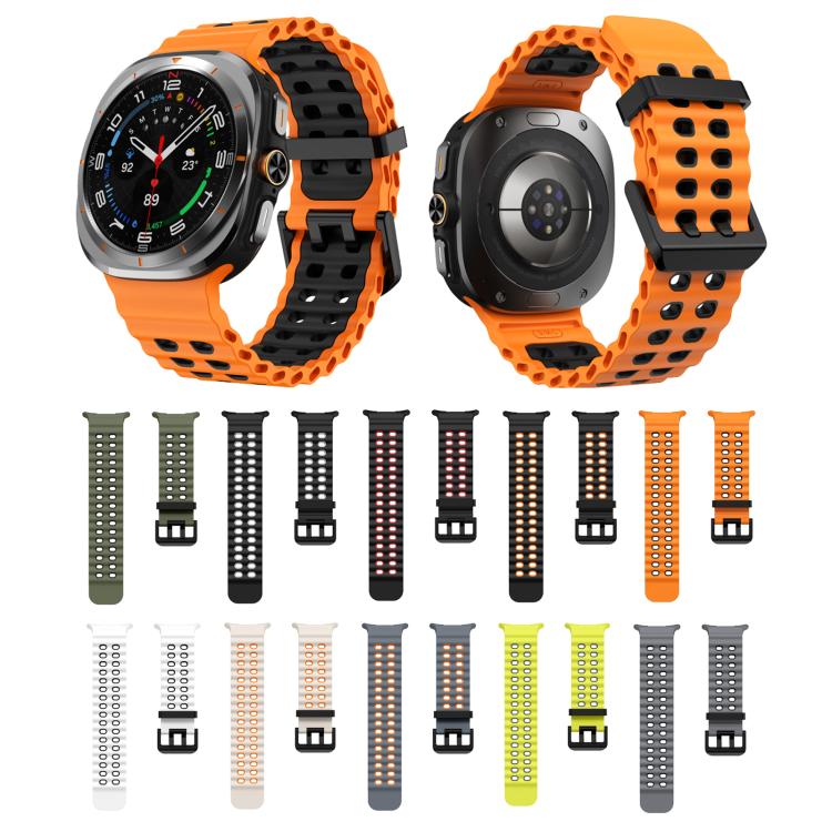 Correia de Silicone Bicolor Kalebol Ocean, Para Samsung Galaxy Watch Ultra 47mm / Ultra 2025