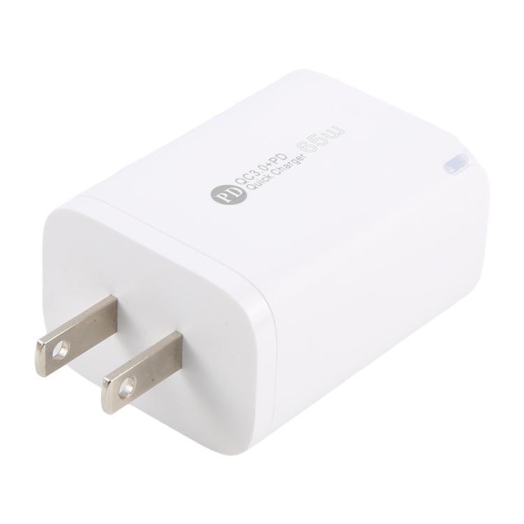 Carregador Rápido AR-PD12 65W QC3.0 USB e USB-C / Type-C PD, Ficha EUA, Ficha EUA