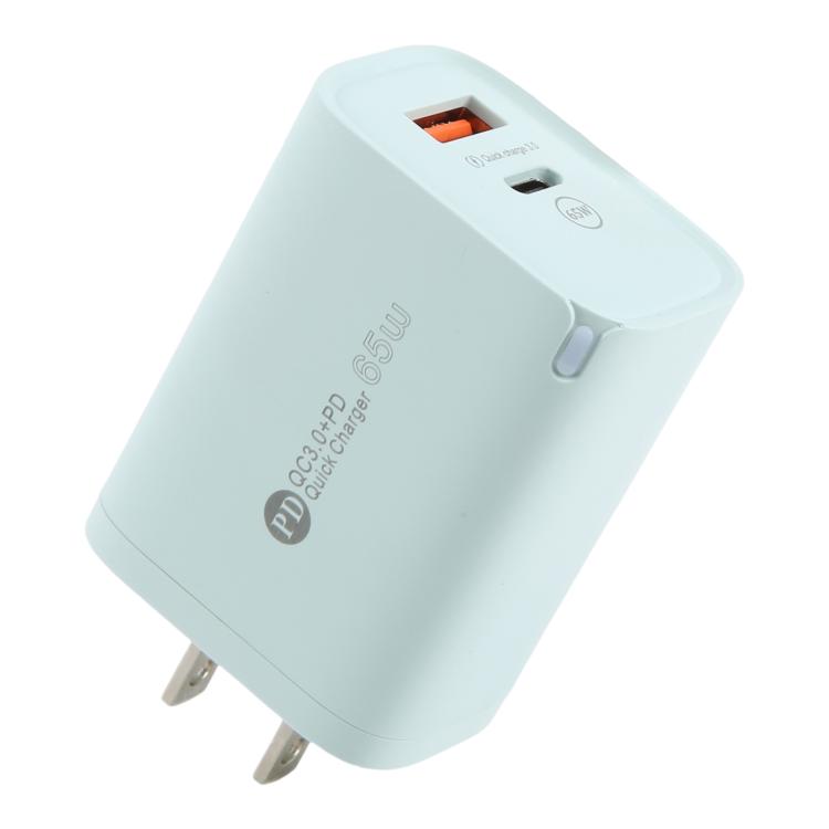 Carregador Rápido AR-PD12 65W QC3.0 USB e USB-C / Type-C PD, Ficha EUA, Ficha EUA