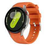 Correia de Relógio em Couro e Silicone com Fivela de Pino Prateada, Para Samsung Galaxy Watch 7 / 6 / 5 / 4