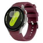 Correia de Relógio em Couro e Silicone com Fivela de Pino Prateada, Para Samsung Galaxy Watch 7 / 6 / 5 / 4