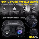 Dispositivo de Visão Noturna Digital Binocular NVG400PRO com Ecrã LCD de 3 polegadas