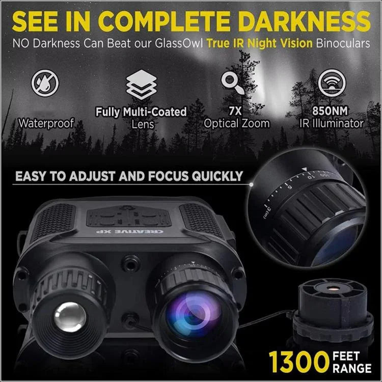 Dispositivo de Visão Noturna Digital Binocular NVG400PRO com Ecrã LCD de 3 polegadas
