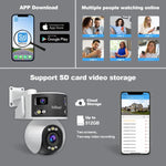 Câmara PTZ Dome Panorâmica Super Grande Angular Multi-lente HD 8MP SriHome SH055B, SH055B