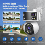 Câmara PTZ Dome Panorâmica Super Grande Angular Multi-lente HD 8MP SriHome SH055B, SH055B