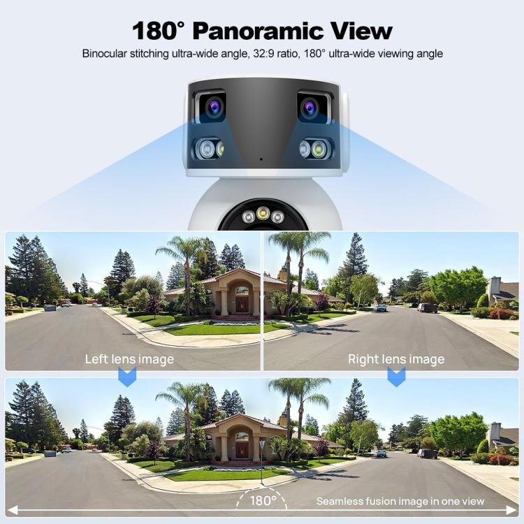 Câmara PTZ Dome Panorâmica Super Grande Angular Multi-lente HD 8MP SriHome SH055B, SH055B