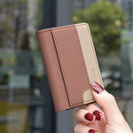 Color Matching Leather Horizontal Magnetic Wallet Card Bag Case