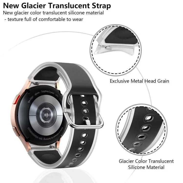 Correia de Relógio Transparente Kalebol Glacier em Silicone, Para Samsung Galaxy Watch 7 / 6 / 5 / 4