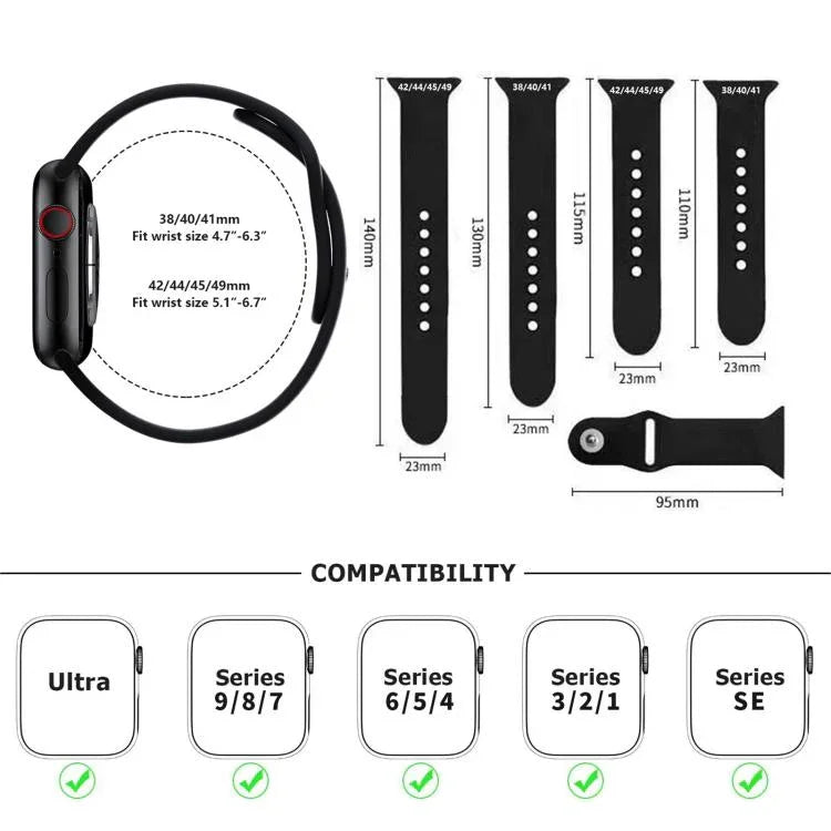 Bracelete de Silicone com Fivela Invertida Kalebol, Para Apple Watch 46mm / 49mm / 45mm / 44mm, Para Apple Watch 42mm / 41mm / 40mm / 38mm