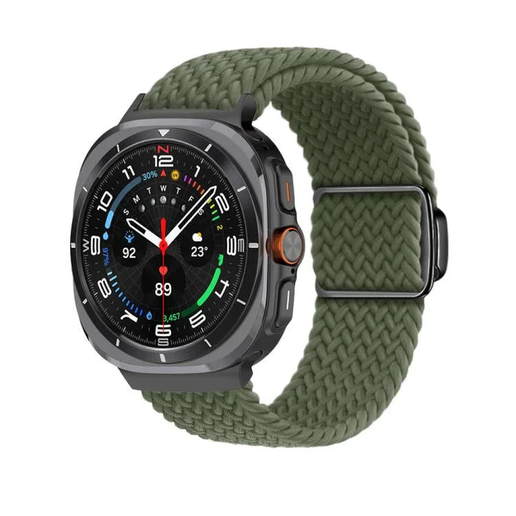 Pulseira de Relógio com Laço Trançado e Fivela Magnética Preta Kalebol, Para Samsung Galaxy Watch Ultra 47mm / Ultra 2025