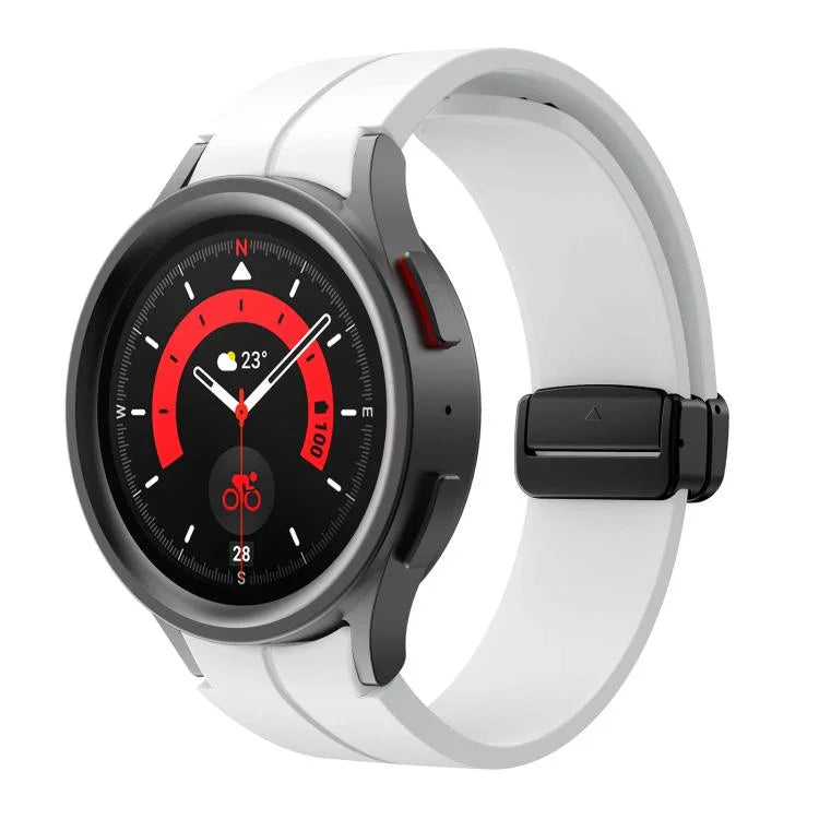 Pulseira de Silicone com Fivela Magnética Dobrável Côncava Kalebol, Para Samsung Galaxy Watch7 / 6 / 5