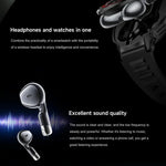 D11 Auricular Bluetooth 2 em 1 com Ecrã de 1,46 polegadas Relógio Inteligente, Suporta Chamadas Bluetooth / NFC / Frequência Cardíaca, D11 (Preto), D11 (Verde)