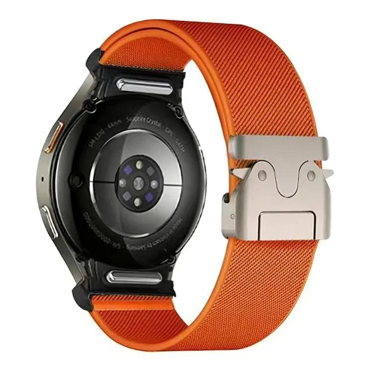 Pulseira de Relógio em Nylon Elástico com Fecho de Paracaídas e Conector de Botão, Para Samsung Galaxy Watch 7 / 6 / 5 / 4