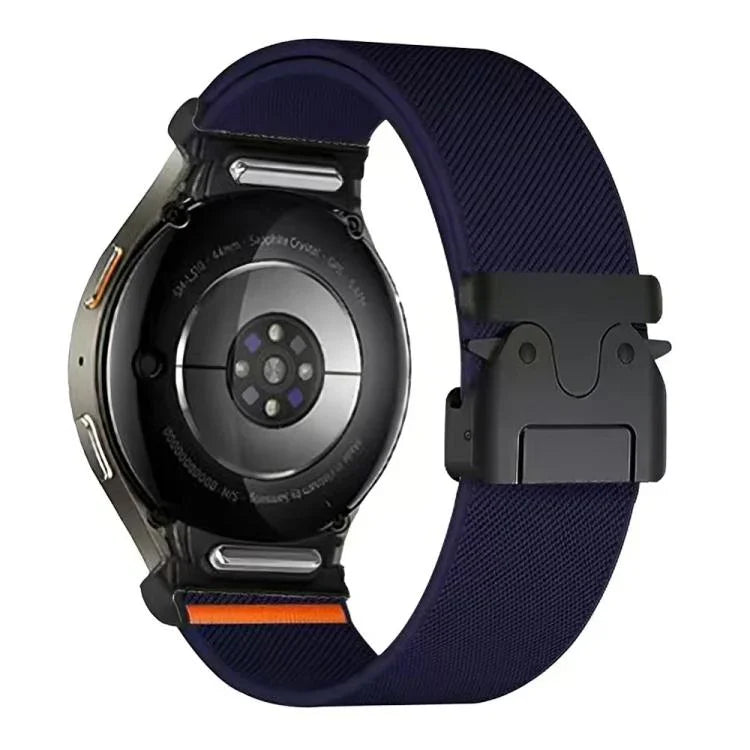 Pulseira de Relógio em Nylon Elástico com Fecho de Paracaídas e Conector de Botão, Para Samsung Galaxy Watch 7 / 6 / 5 / 4