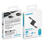 MOMAX DL57D Mag.Link 60W Cabo de Dados Magnético Trançado de Carregamento Rápido Tipo-C para 8 Pinos, Comprimento: 1m