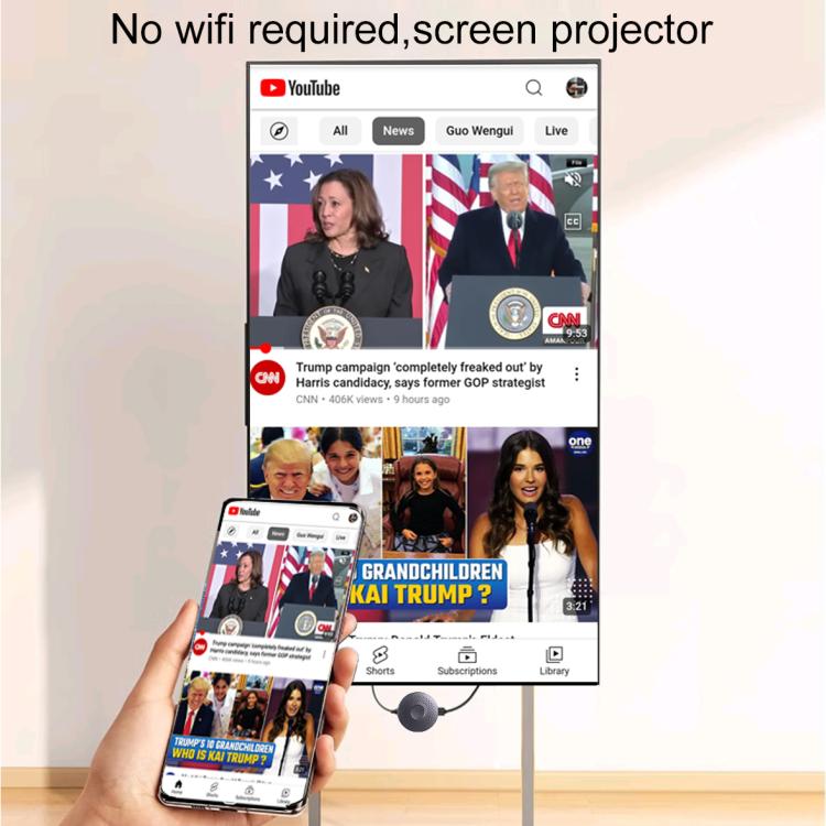 Projetor de Ecrã Sem Fios Measy A30 1080P HD HDMI para Telemóvel / PC, 1080P