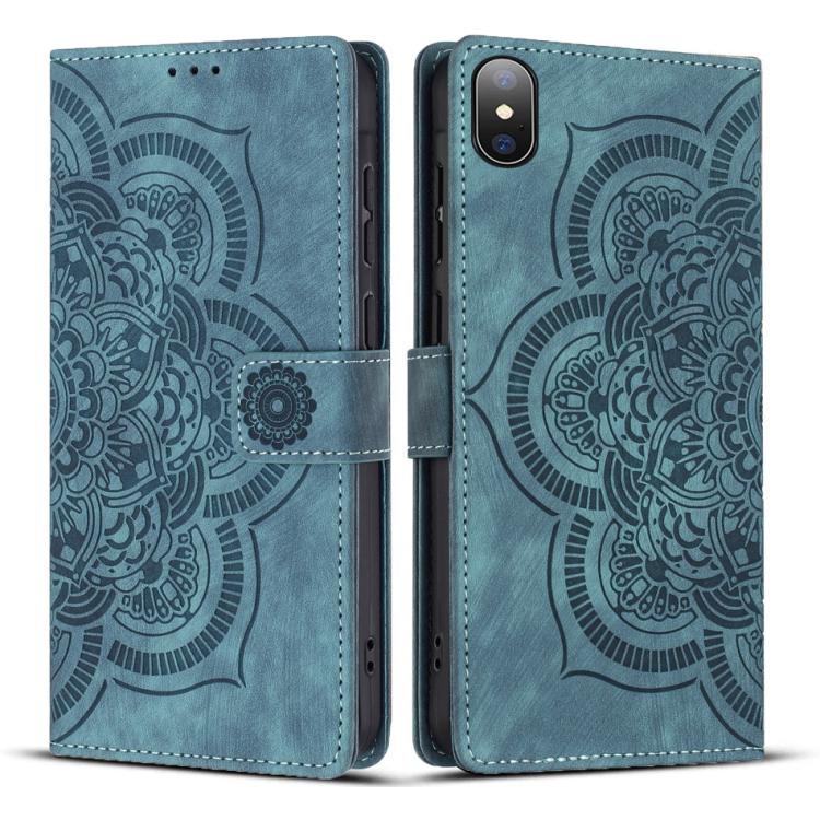 Capa de Telefone em Pele Fosca Retro com Mandala em Relevo, Para iPhone XR, Para iPhone XS Max, Para iPhone 7 Plus / 8 Plus