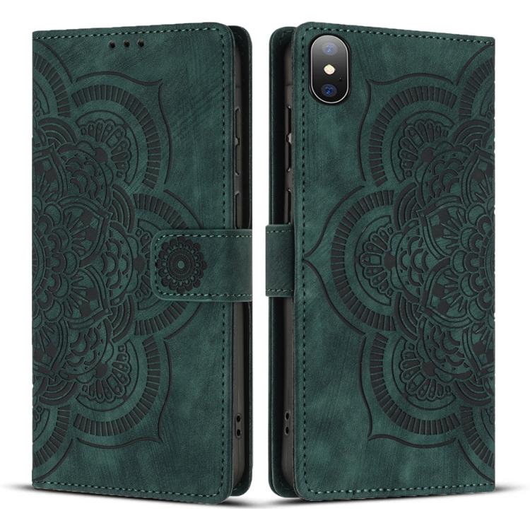 Capa de Telefone em Pele Fosca Retro com Mandala em Relevo, Para iPhone XR, Para iPhone XS Max, Para iPhone 7 Plus / 8 Plus