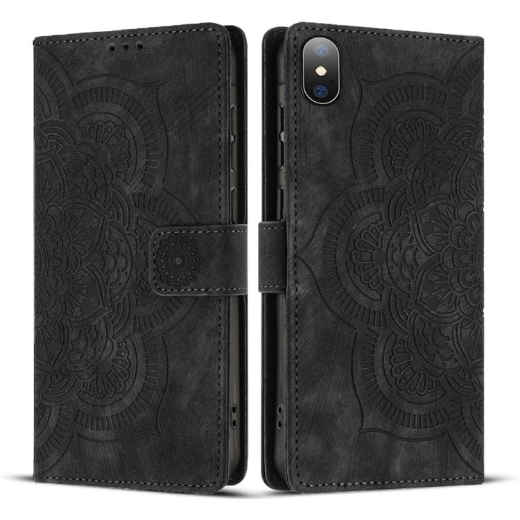 Capa de Telefone em Pele Fosca Retro com Mandala em Relevo, Para iPhone XR, Para iPhone XS Max, Para iPhone 7 Plus / 8 Plus