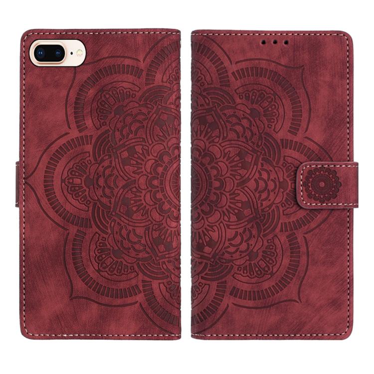 Capa de Telefone em Pele Fosca Retro com Mandala em Relevo, Para iPhone XR, Para iPhone XS Max, Para iPhone 7 Plus / 8 Plus