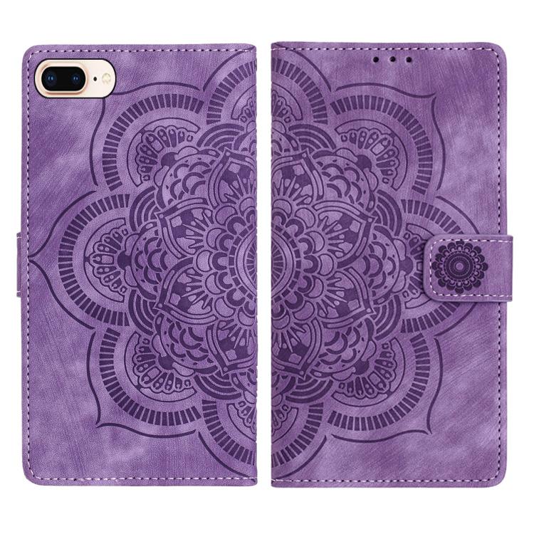 Capa de Telefone em Pele Fosca Retro com Mandala em Relevo, Para iPhone XR, Para iPhone XS Max, Para iPhone 7 Plus / 8 Plus