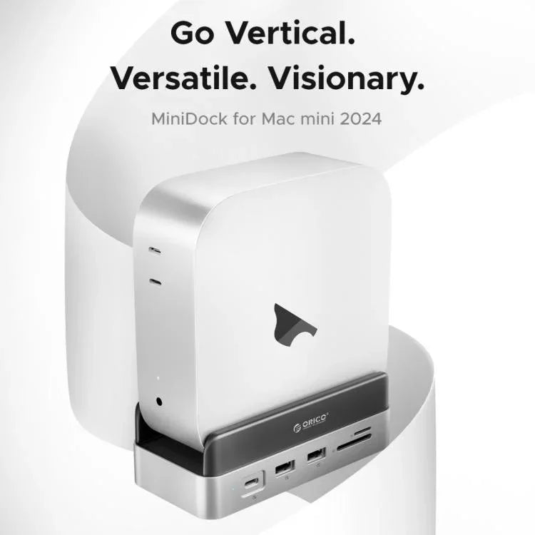 ORICO VSP10 Mini Dock Suporte Multi-funções de Expansão de Armazenamento de Secretária para Mac Mini 2024, 512GB, 1TB, 2TB, 4TB
