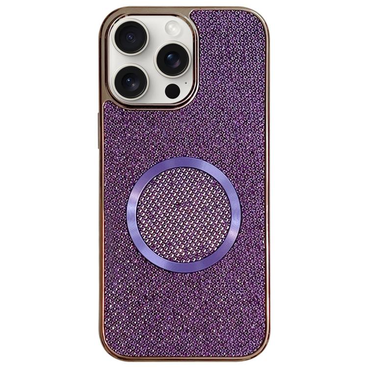 Capa de Telefone MagSafe com Grão Brilhante em PC Eletroplatinado, Para iPhone 17 Pro Max, Para iPhone 17 Pro, Para iPhone 16 Pro Max, Para iPhone 16 Pro, Para iPhone 16 Plus, Para iPhone 16, Para iPhone 15 Pro Max, Para iPhone 15 Pro