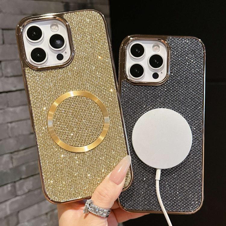 Capa de Telefone MagSafe com Grão Brilhante em PC Eletroplatinado, Para iPhone 17 Pro Max, Para iPhone 17 Pro, Para iPhone 16 Pro Max, Para iPhone 16 Pro, Para iPhone 16 Plus, Para iPhone 16, Para iPhone 15 Pro Max, Para iPhone 15 Pro