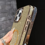 Capa de Telefone MagSafe com Grão Brilhante em PC Eletroplatinado, Para iPhone 17 Pro Max, Para iPhone 17 Pro, Para iPhone 16 Pro Max, Para iPhone 16 Pro, Para iPhone 16 Plus, Para iPhone 16, Para iPhone 15 Pro Max, Para iPhone 15 Pro