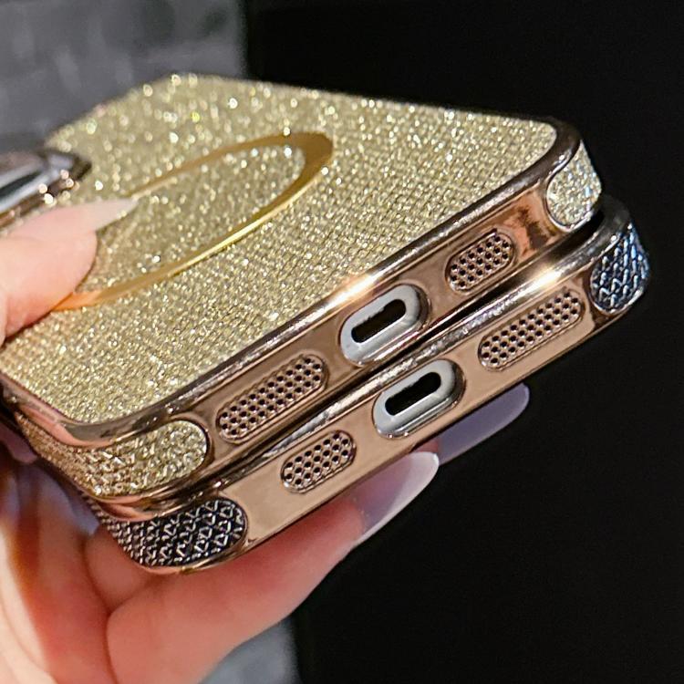 Capa de Telefone MagSafe com Grão Brilhante em PC Eletroplatinado, Para iPhone 17 Pro Max, Para iPhone 17 Pro, Para iPhone 16 Pro Max, Para iPhone 16 Pro, Para iPhone 16 Plus, Para iPhone 16, Para iPhone 15 Pro Max, Para iPhone 15 Pro