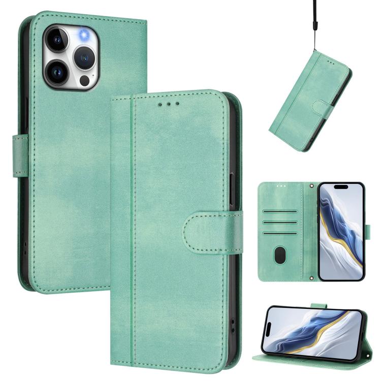 Capa de Telemóvel Retro em Pele com Fivela e Costura em Linhas, Para iPhone 16 Pro, Para iPhone 16 Plus, Para iPhone 16, Para iPhone 15 Pro Max, Para iPhone 15 Pro, Para iPhone 15 Plus