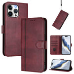 Capa de Telemóvel Retro em Pele com Fivela e Costura em Linhas, Para iPhone 16 Pro, Para iPhone 16 Plus, Para iPhone 16, Para iPhone 15 Pro Max, Para iPhone 15 Pro, Para iPhone 15 Plus