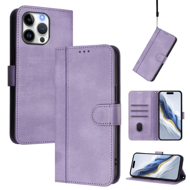 Capa de Telemóvel Retro em Pele com Fivela e Costura em Linhas, Para iPhone 16 Pro, Para iPhone 16 Plus, Para iPhone 16, Para iPhone 15 Pro Max, Para iPhone 15 Pro, Para iPhone 15 Plus