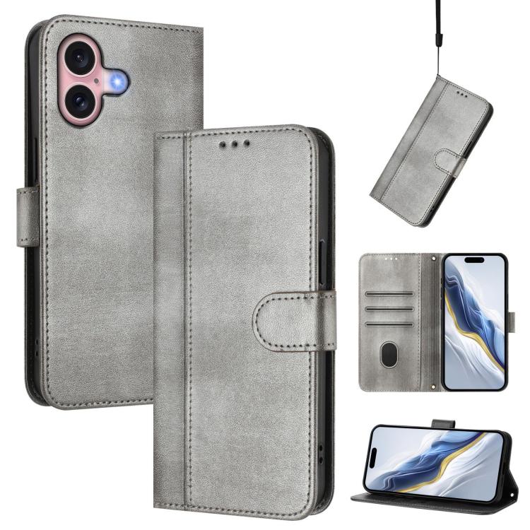 Capa de Telemóvel Retro em Pele com Fivela e Costura em Linhas, Para iPhone 16 Pro, Para iPhone 16 Plus, Para iPhone 16, Para iPhone 15 Pro Max, Para iPhone 15 Pro, Para iPhone 15 Plus