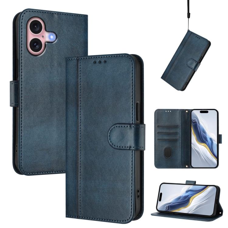 Capa de Telemóvel Retro em Pele com Fivela e Costura em Linhas, Para iPhone 16 Pro, Para iPhone 16 Plus, Para iPhone 16, Para iPhone 15 Pro Max, Para iPhone 15 Pro, Para iPhone 15 Plus