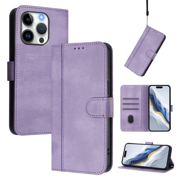 Capa de Telemóvel Retro em Pele com Fivela e Costura em Linhas, Para iPhone 16 Pro, Para iPhone 16 Plus, Para iPhone 16, Para iPhone 15 Pro Max, Para iPhone 15 Pro, Para iPhone 15 Plus