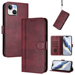 Capa de Telemóvel Retro em Pele com Fivela e Costura em Linhas, Para iPhone 16 Pro, Para iPhone 16 Plus, Para iPhone 16, Para iPhone 15 Pro Max, Para iPhone 15 Pro, Para iPhone 15 Plus